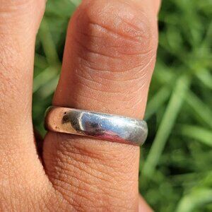 Thick classic solid 925 sterling silver 5 mm smooth band wedding minimalist ring